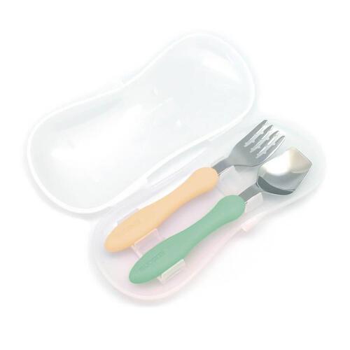 Edison Mama Fork and Spoon With Case (Pastel)