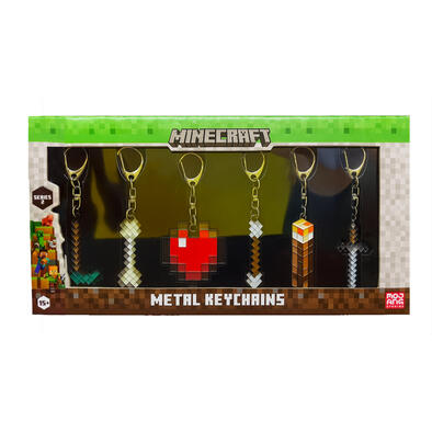 Minecraft Metal Keychains 6 Pcs Pack)