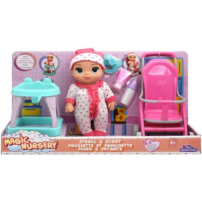 New Adventures Magic Nursery Stroll & Scoot 8-Inch Doll