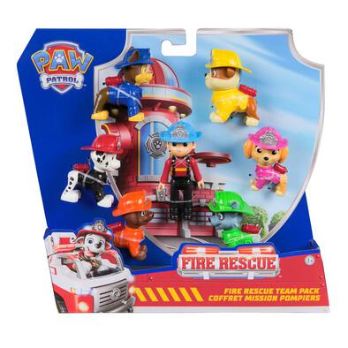 Paw Patrol Fire Rescue Team Figure Pack With 7 Collectible Figures