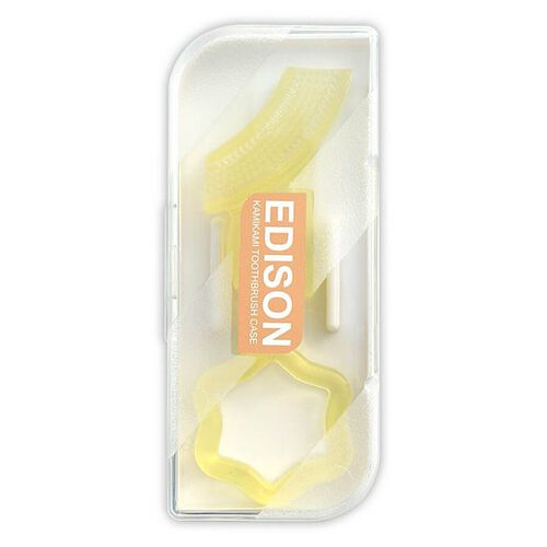 Edison Mama Silicone Toothbrush With Case (Yellow)