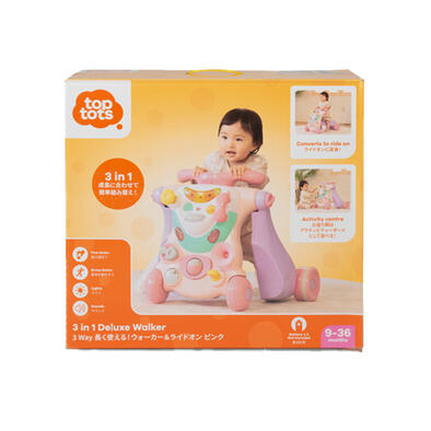 Top Tots 3 in 1 Deluxe Walker- Pink