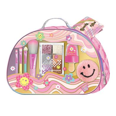 Hot Focus Beauty Vibes Groovy Flower Handy Bag With Cosmetic Set