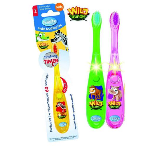 Brush Right Wave Flashing Toothbrush Wild Bunch